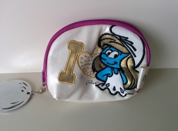 Porte monnaie Schtroumpfette - Blanc & rose