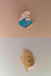 Pin's montgolfière Schtroumpf - Blanc