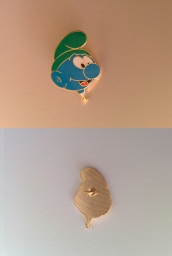 Pin's montgolfière Schtroumpf - Vert