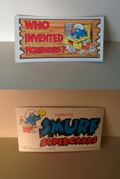 Smurf Supercards 26 - Who invented homework ?