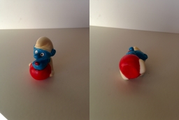 Schtroumpf sur ballon sauteur