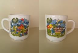 Mug Benedictin 30 ans (1988) - Schtroumpfette sur un gâteau