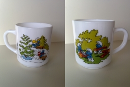 Mug Benedictin (1985) - Schtroumpfs qui font de la luge - Schtroumpfs qui coupent du bois