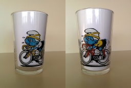Verre - Schtroumpfs cyclistes