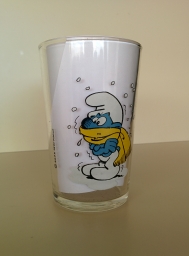 Verre - Schtroumpf avec une écharpe