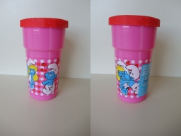 Verre en plastique - Schtroumpfette & Schtroumpf amoureux