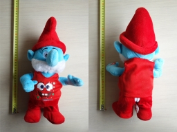 Peluche mécanique Grand Schtroumpf avec tee-shirt Bob l'Eponge