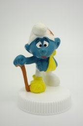 Schtroumpf blessé avec béquille