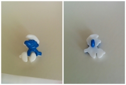 Bouton Schtroumpf bleu