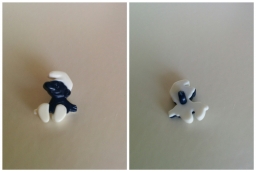 Bouton Schtroumpf bleu foncé