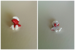 Bouton Schtroumpf rouge