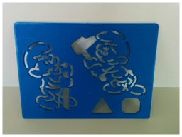 Pochoir à dessin bleu