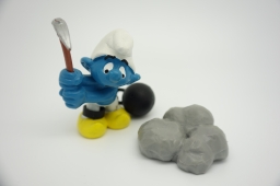 Schtroumpf prisonnier avec pioche