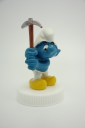 Schtroumpf prisonnier avec pioche
