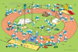 Les Schtroumpfs au stade