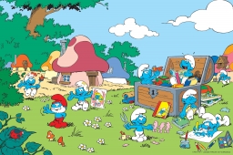 Les Schtroumpfs jouent dehors