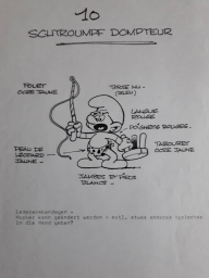 Dessin préparatoire du Schtroumpf dompteur