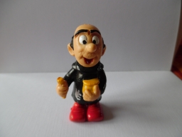 Gargamel avec fioles de laboratoires / verres