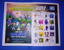 Planche de timbres - Les Schtroumpfs et le Village perdu