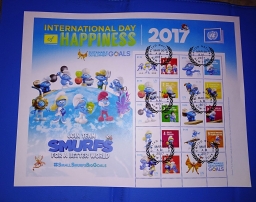 Planche de timbres - Les Schtroumpfs et le Village perdu