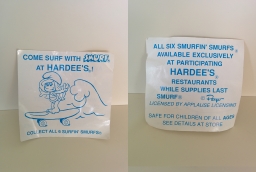 Publicité pour les Schtroumpfs en skateboard