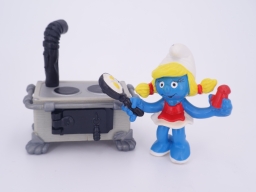 Schtroumpfette qui cuisine