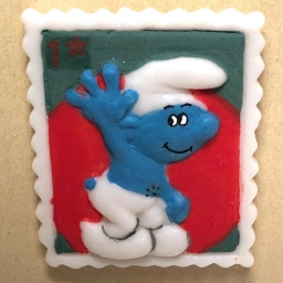 Fève timbre Schtroumpf