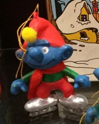 Décoration de Noël - Schtroumpf avec patins à glace