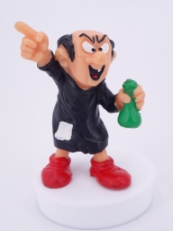 Gargamel avec fioles de laboratoires / verres