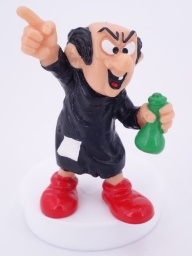 Gargamel avec fioles de laboratoires / verres