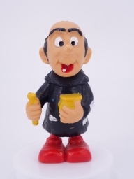 Gargamel avec fioles de laboratoires / verres