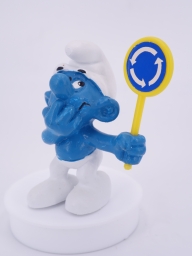 Schtroumpf avec pancarte