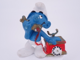 Schtroumpf au téléphone (petit support)