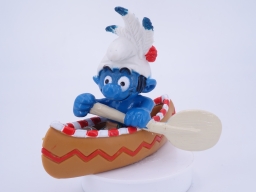 Schtroumpf indien en canoë