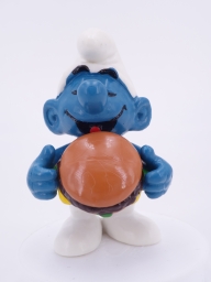 Schtroumpf avec hamburger