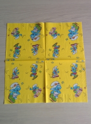Serviette en papier Schtroumpfs