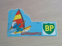 Autocollant BP Schtroumpf surfeur