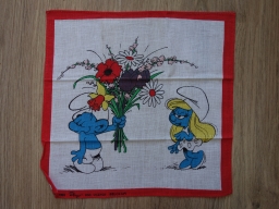 Mouchoir Schtroumpf amoureux et Schtroumpfette