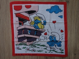 Mouchoir Schtroumpf amoureux et Schtroumpfette