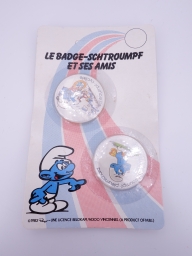 Badges Schtroumpf cycliste et Schtroumpf pleurnichard