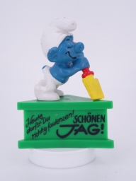 Schtroumpf endormi sur sa pelle (grand)