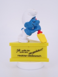 Schtroumpf endormi sur sa pelle (grand)