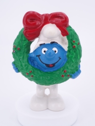 Schtroumpf avec couronne de Noël
