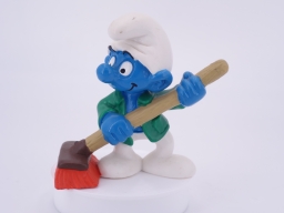 Schtroumpf qui passe le balais (gardien)