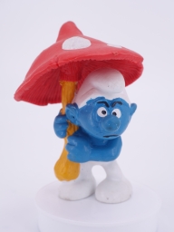 Schtroumpf avec parapluie champignon