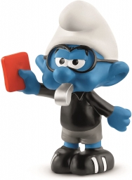 Schtroumpf arbitre avec carton rouge