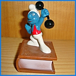 Timbre / Tampon encreur - Schtroumpf costaud