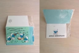 Carte d'anniversaire Schtroumpfs musiciens