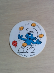 Spania - Autocollant Schtroumpf qui jongle