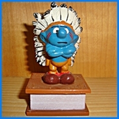 Timbre / Tampon encreur - Schtroumpf indien